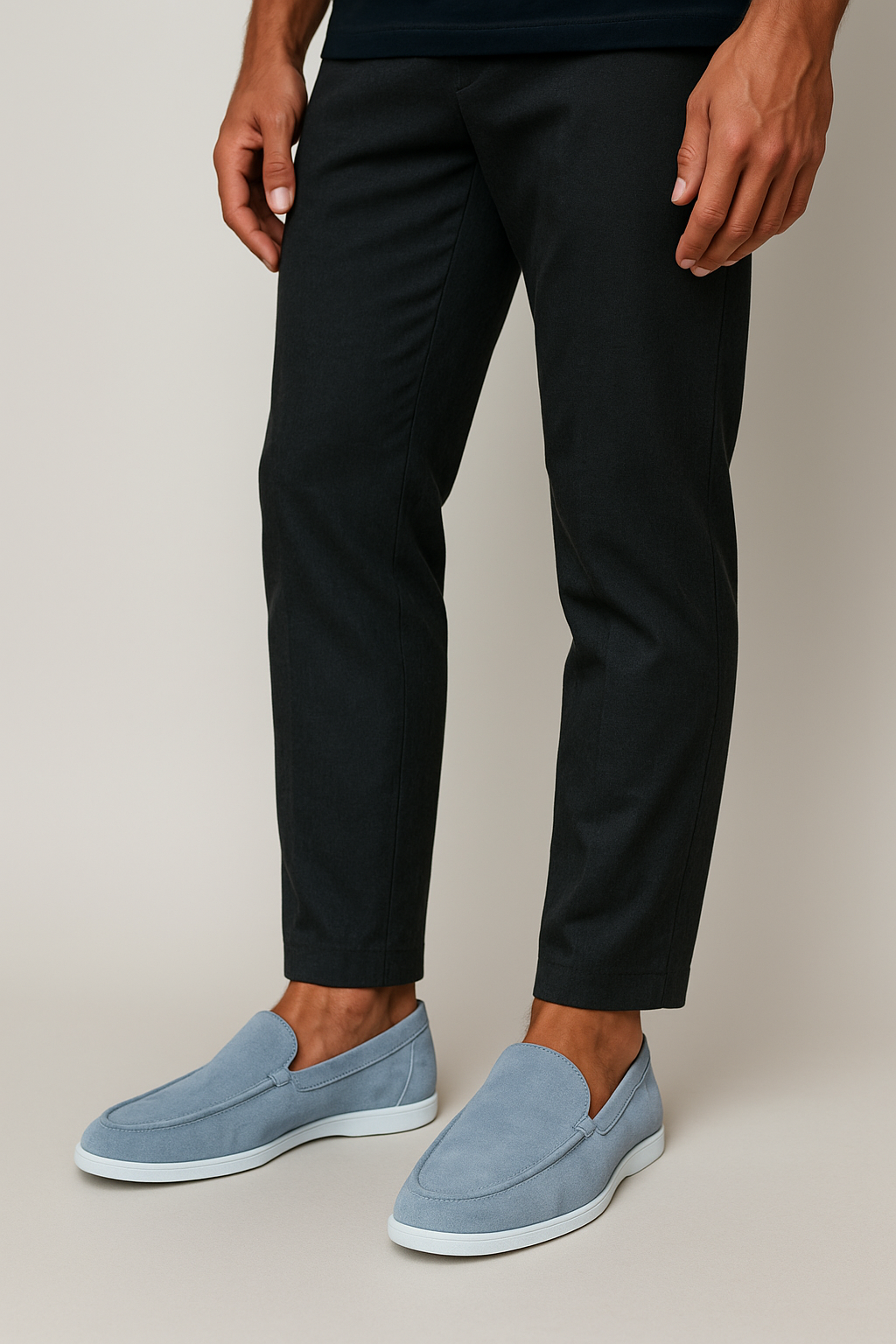 Elegante loafers i ruskind