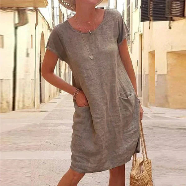 Halldis | Casual Loose-Fit Kjole med Lommer