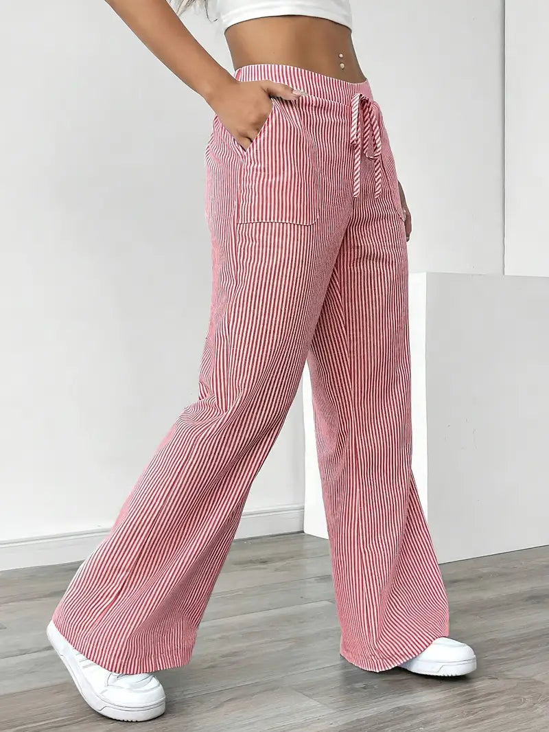 Alina I Elegante stribede bukser med lommer