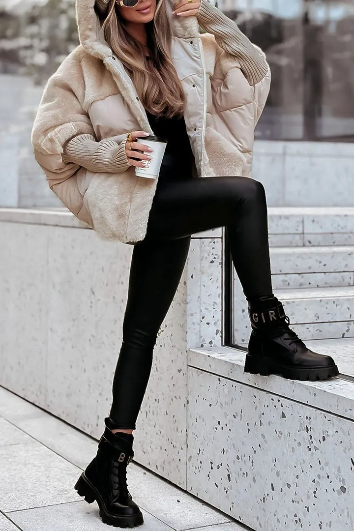 Oline | Stilfuld Faux-Fur Puffer Jakke