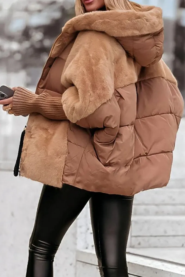 Oline | Stilfuld Faux-Fur Puffer Jakke