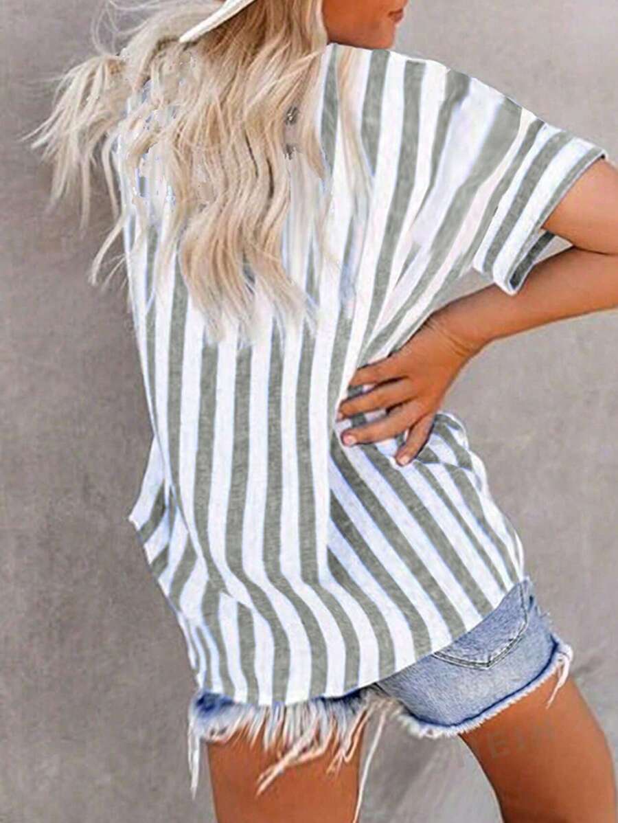 Elly I Stribet sommerbluse