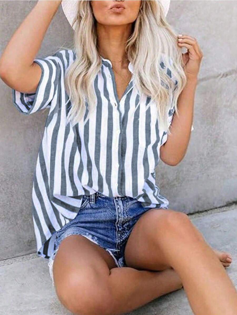 Elly I Stribet sommerbluse