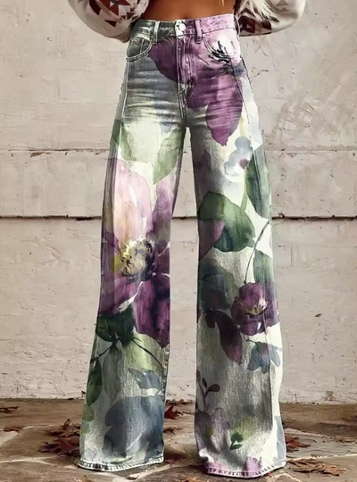 Marissa | Blomsterkunst Bredbenede Jeans
