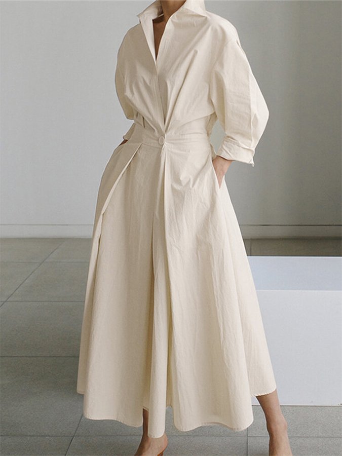 Clemence | Elegant Midikjole med Knaplukning