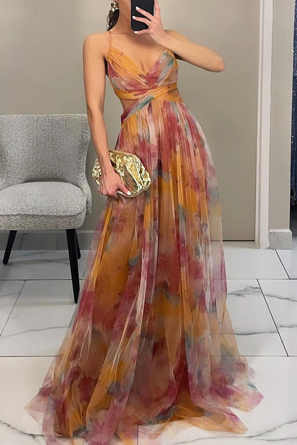 Gisele | Flatterende Floral Maxi Kjole