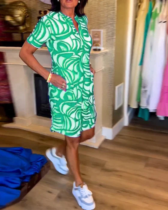 Nanna | Vibrant Floral V-hals Kjole