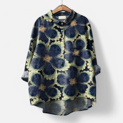 Kiara | Stilfuld Løs Pasform Blomstret Bluse