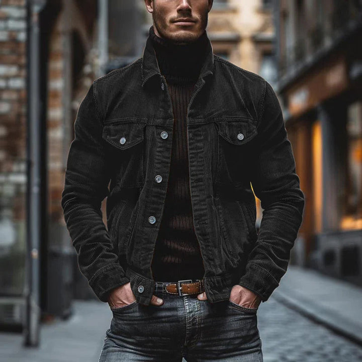 Søren | Stilfuld Fløjl Denimjakke