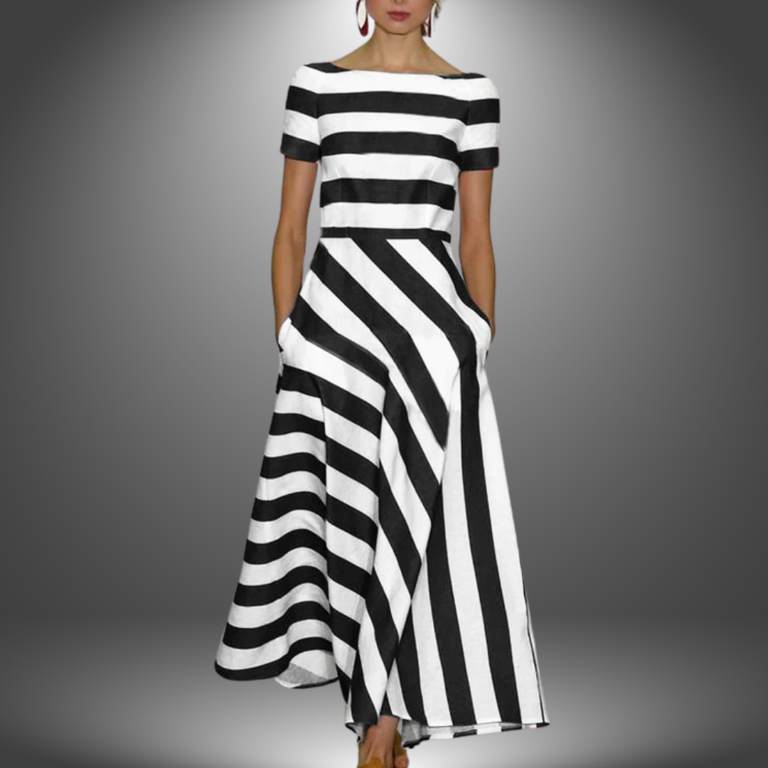 Jenny | Stilfuld Stribet Maxi Kjole