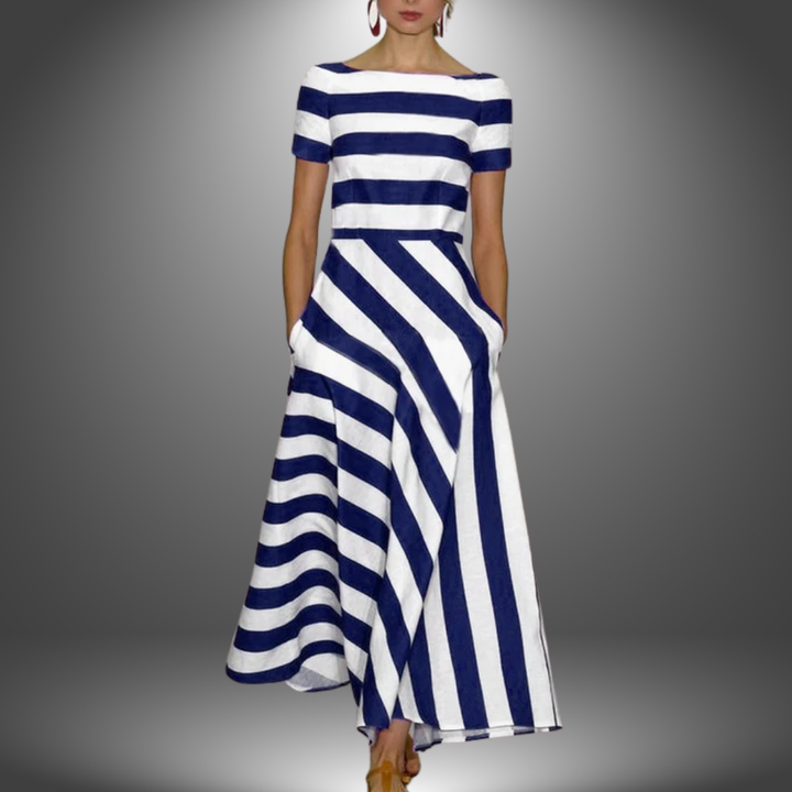 Jenny | Stilfuld Stribet Maxi Kjole