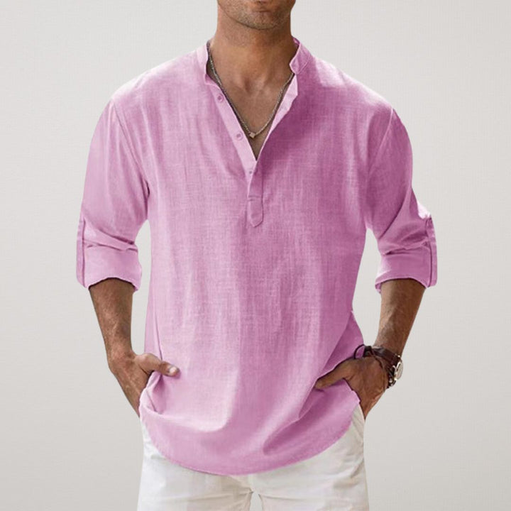 Milan™ | Stilfuld Knaplukket Henley Skjorte