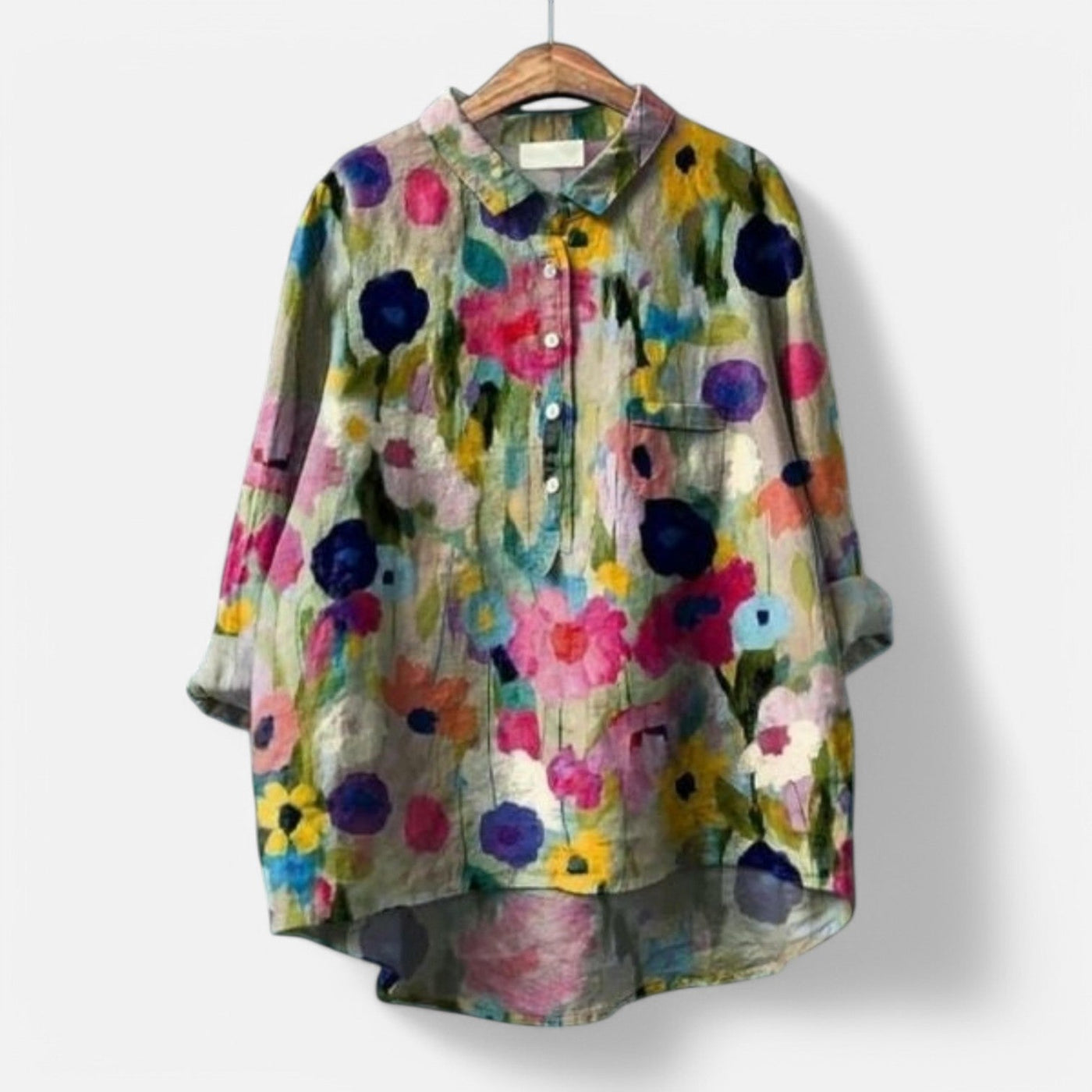 Kiara | Stilfuld Løs Pasform Blomstret Bluse