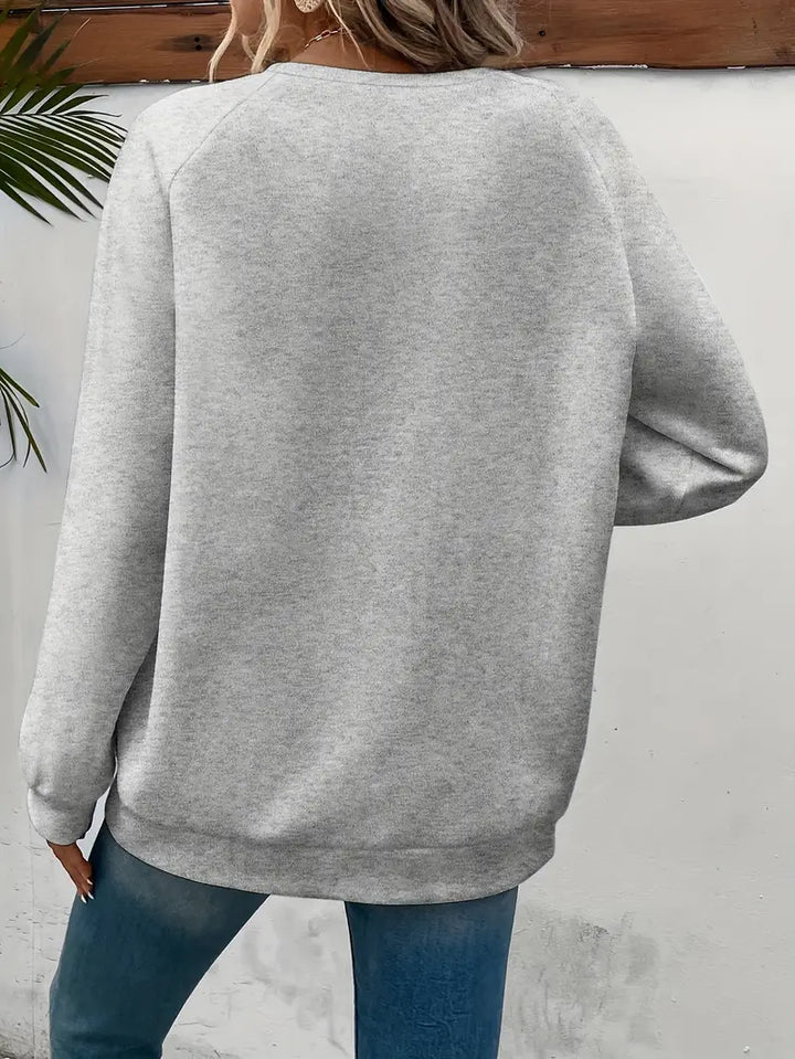 Gunhild | Casual Sweatshirt Med Hjerteprint