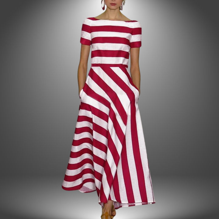 Jenny | Stilfuld Stribet Maxi Kjole