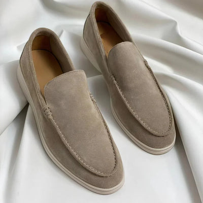 Elegante loafers i ruskind