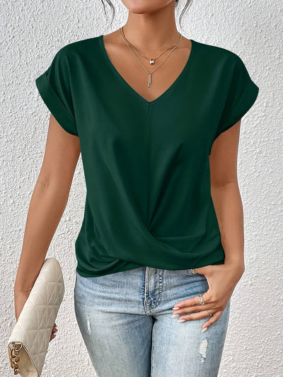 Eloise | Stylish Twist-Front V-Neck Top