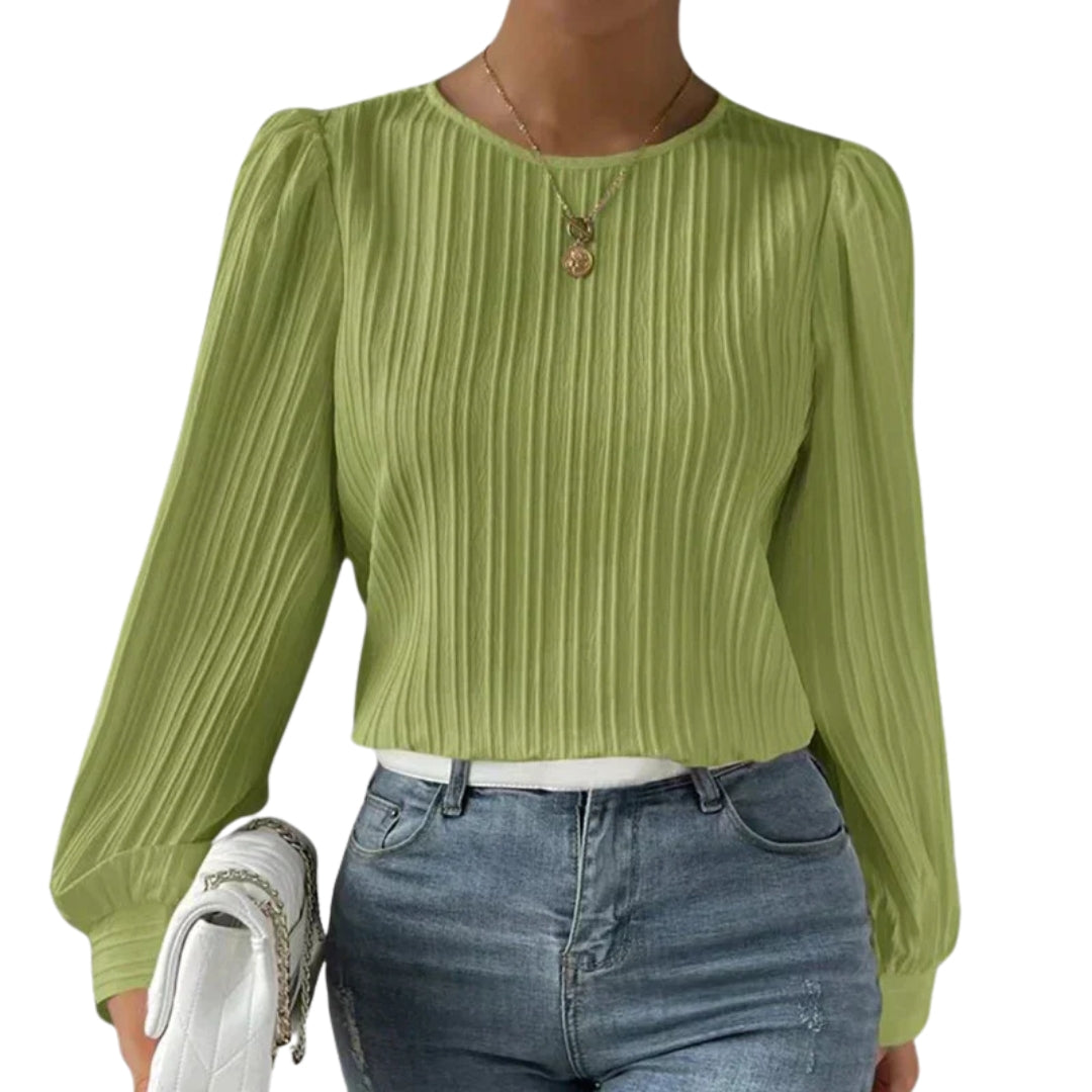 Lise | Elegant Plisseret Langærmet Top