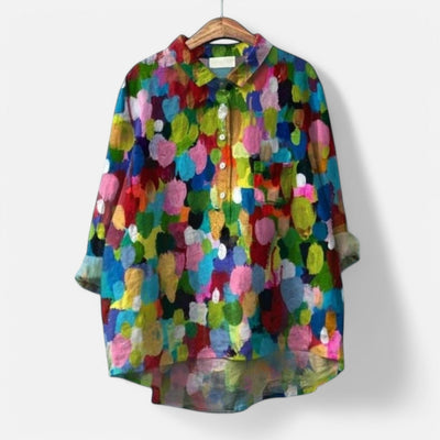 Kiara | Stilfuld Løs Pasform Blomstret Bluse