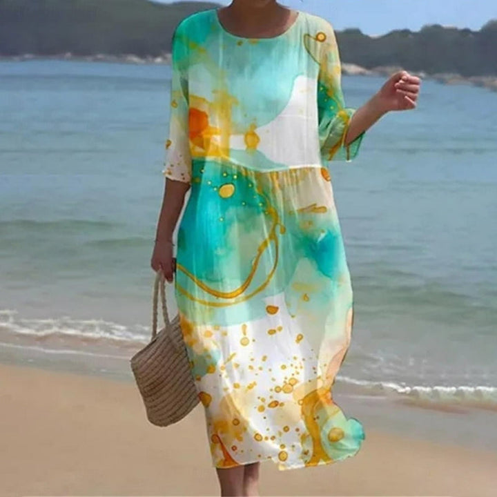 Martha | Blomsterprint Midi Kjole