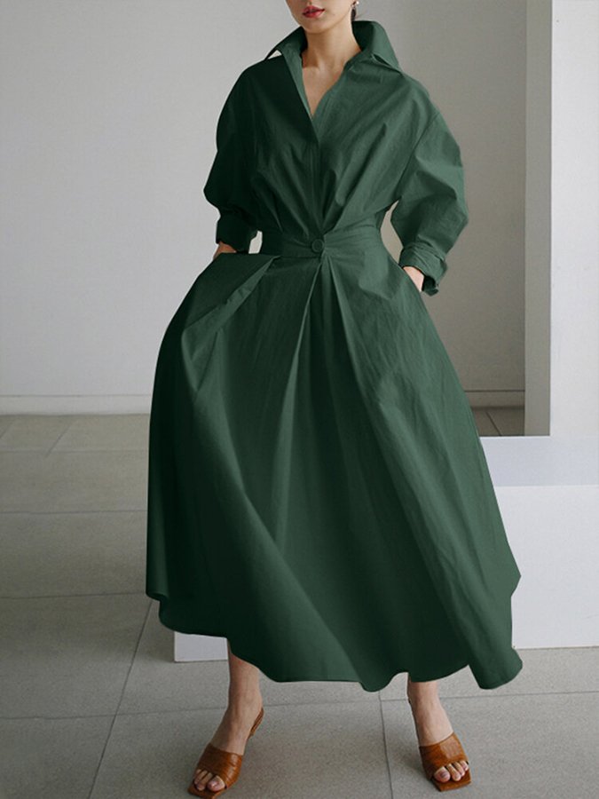 Clemence | Elegant Midikjole med Knaplukning