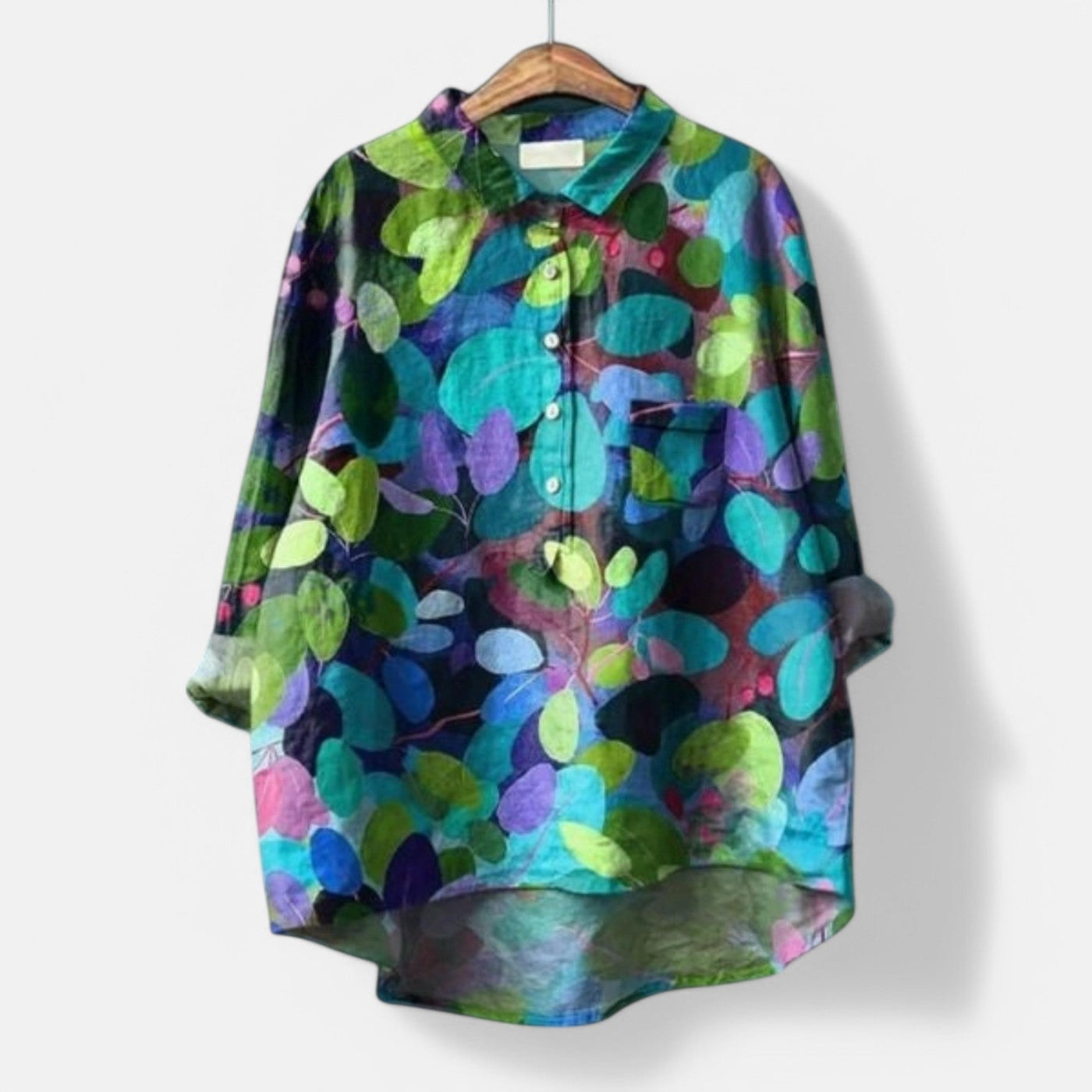 Kiara | Stilfuld Løs Pasform Blomstret Bluse