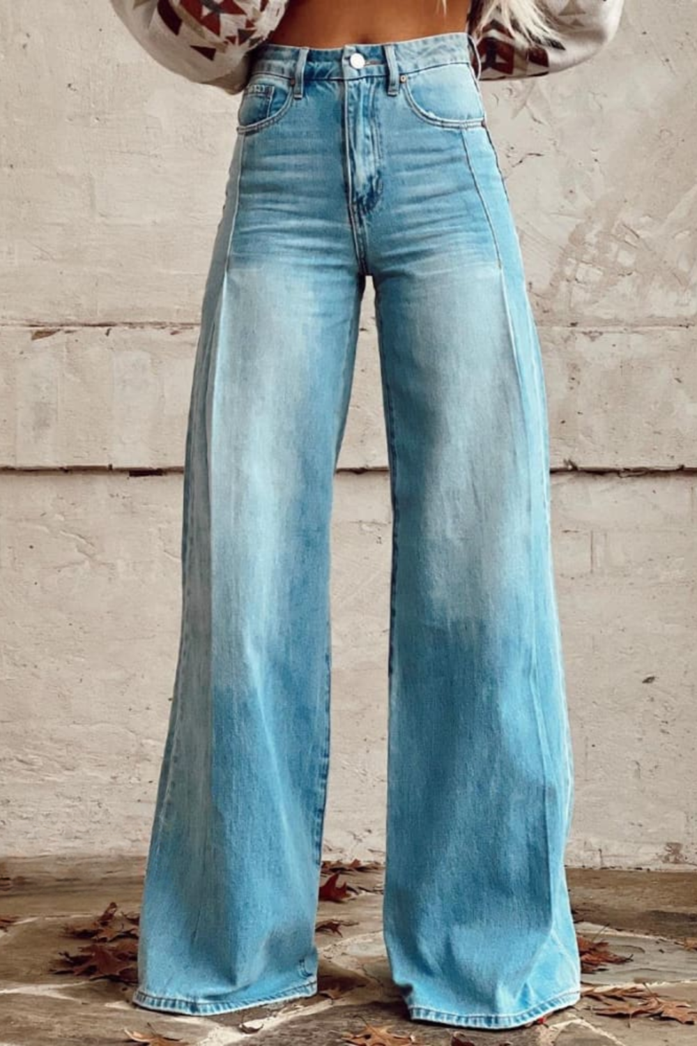 Susan | Stilfulde Denim Bukser med Bred Ben