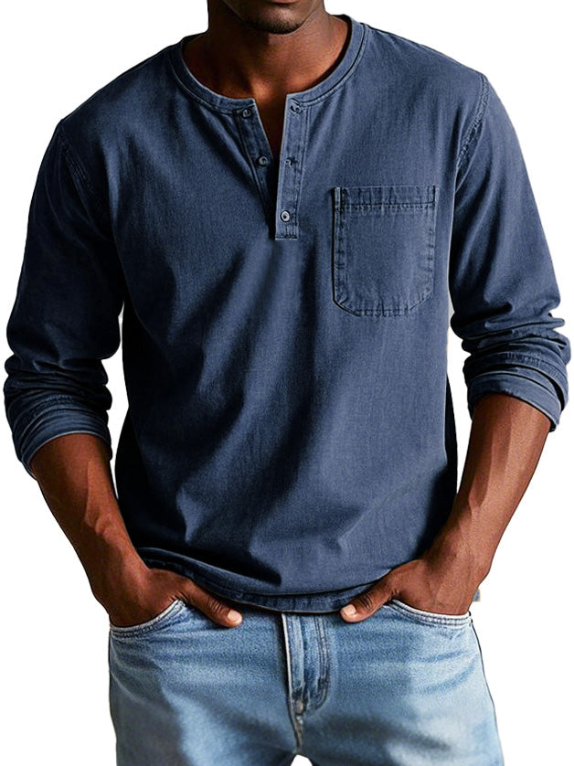 Thomas | Stilfuld Henley Langærmet Skjorte