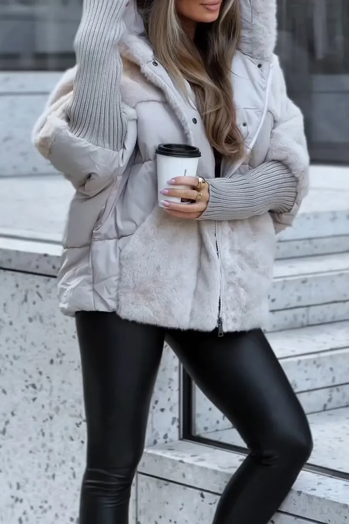 Oline | Stilfuld Faux-Fur Puffer Jakke
