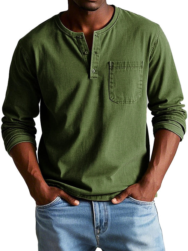 Thomas | Stilfuld Henley Langærmet Skjorte
