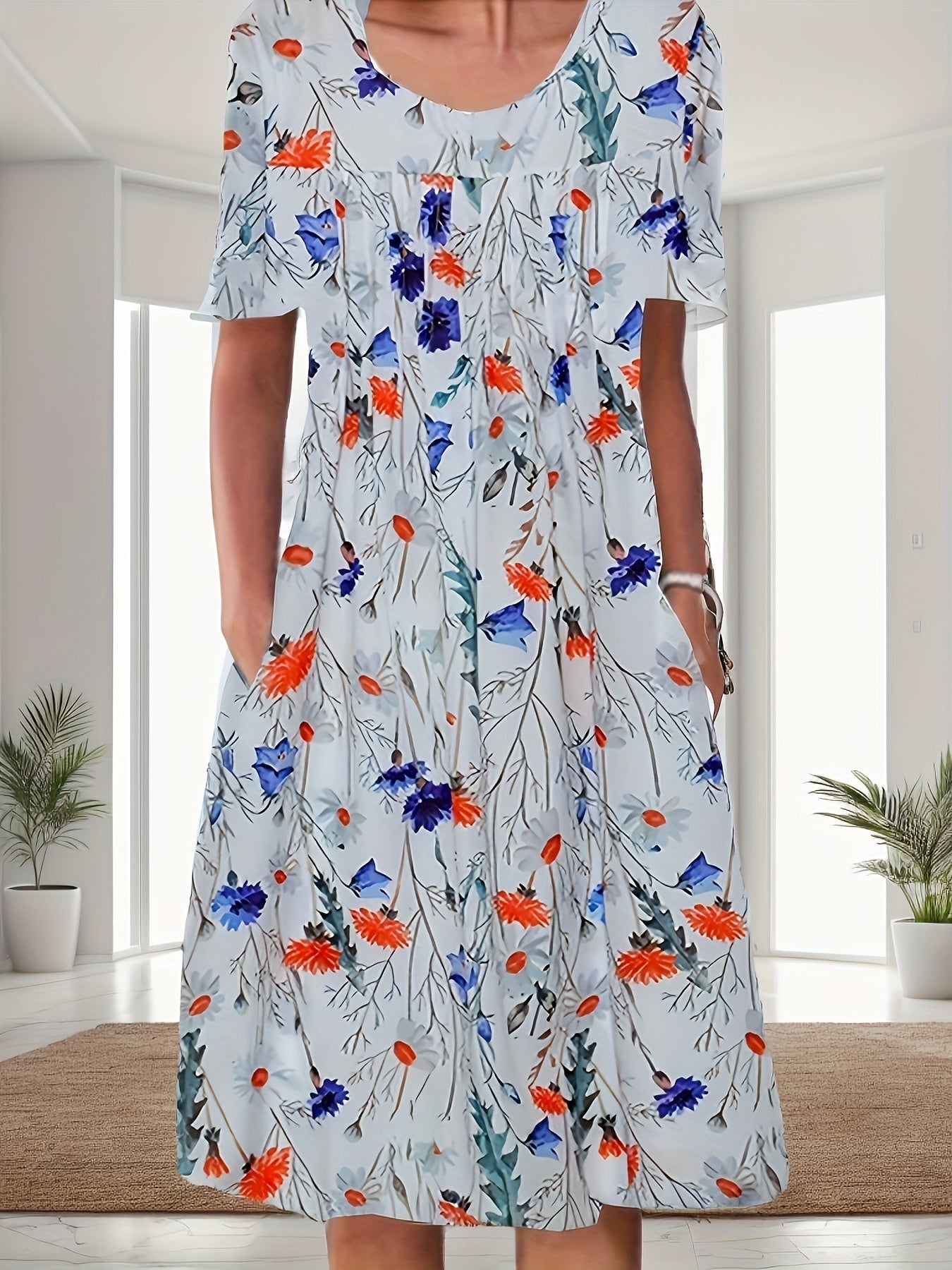 Eva | Blomstret Midikjole