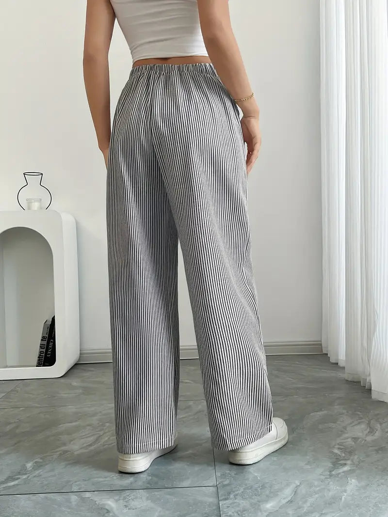 Alina I Elegante stribede bukser med lommer