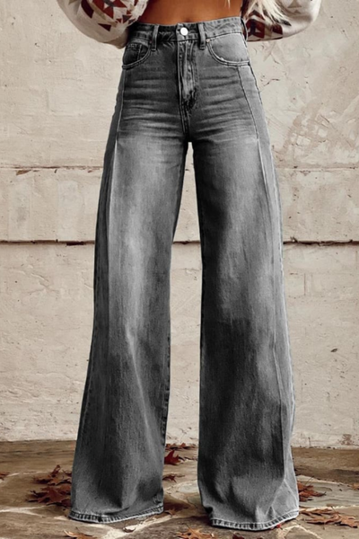 Susan | Stilfulde Denim Bukser med Bred Ben