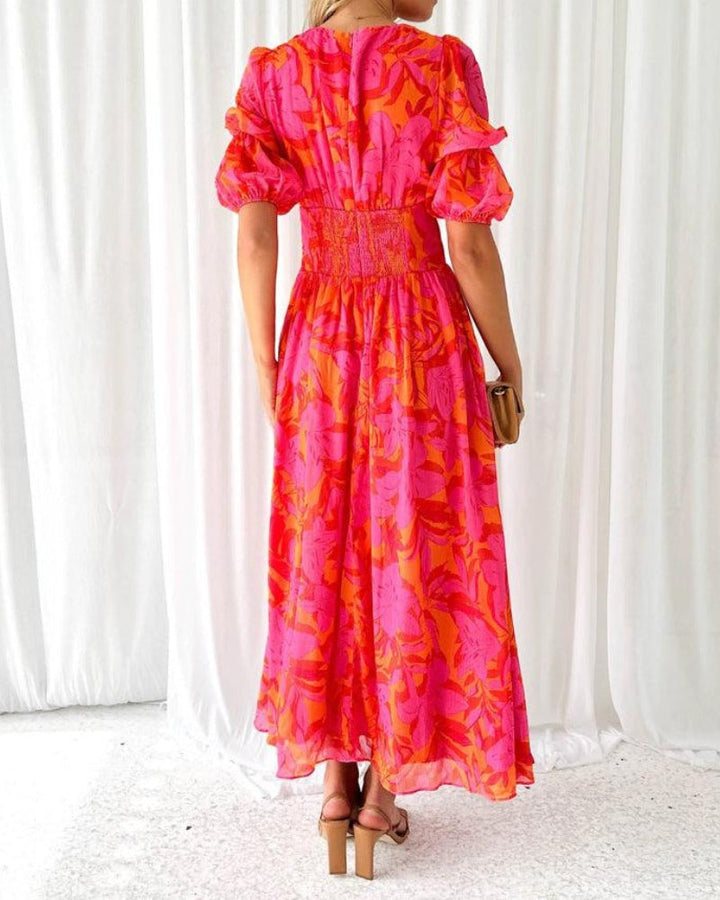 Lavinia | Stilfuld Blomsterprint Maxi Kjole
