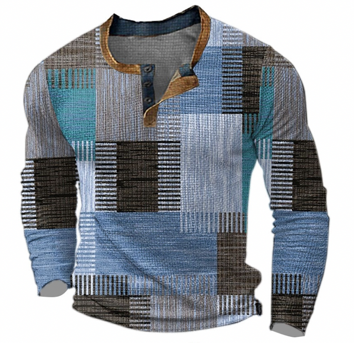 Fré | Stilfuld Henley-skjorte med geometrisk mønster