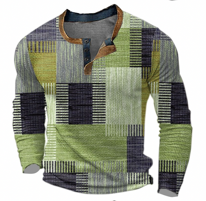 Fré | Stilfuld Henley-skjorte med geometrisk mønster