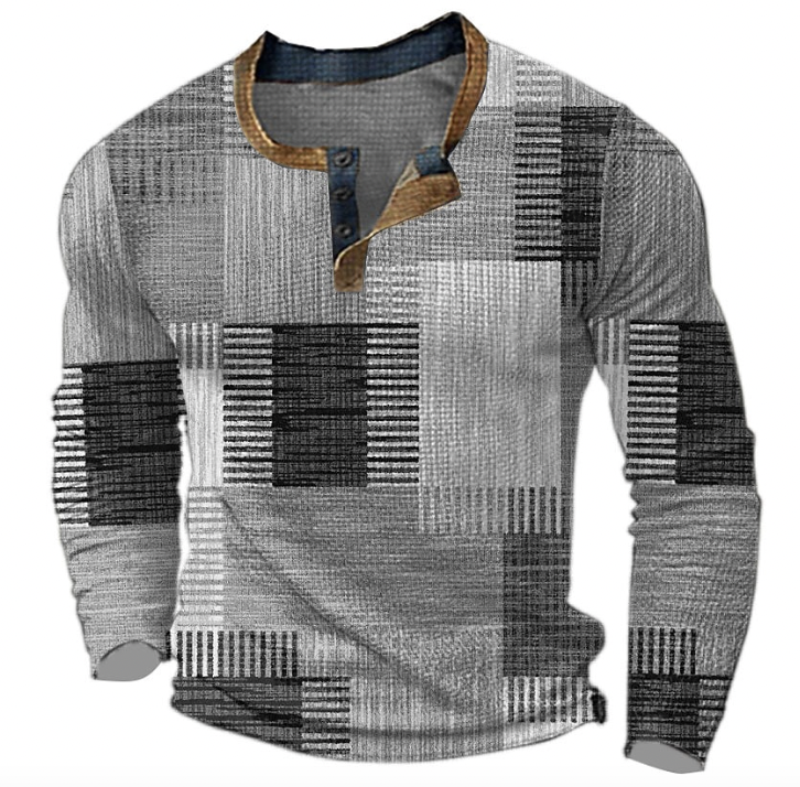 Fré | Stilfuld Henley-skjorte med geometrisk mønster