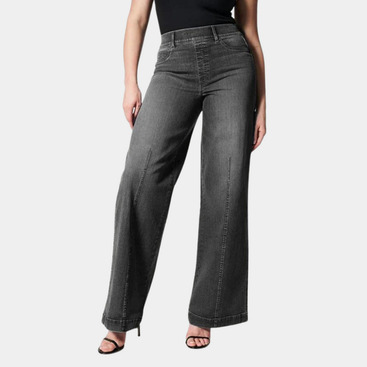Nora | Højtaljede Denimjeans med Brede Ben