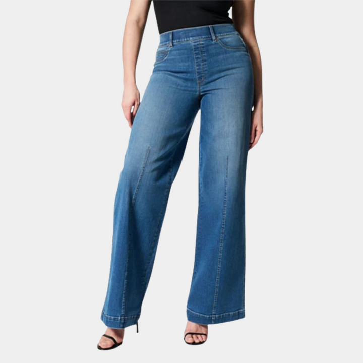 Nora | Højtaljede Denimjeans med Brede Ben