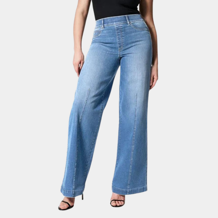 Nora | Højtaljede Denimjeans med Brede Ben