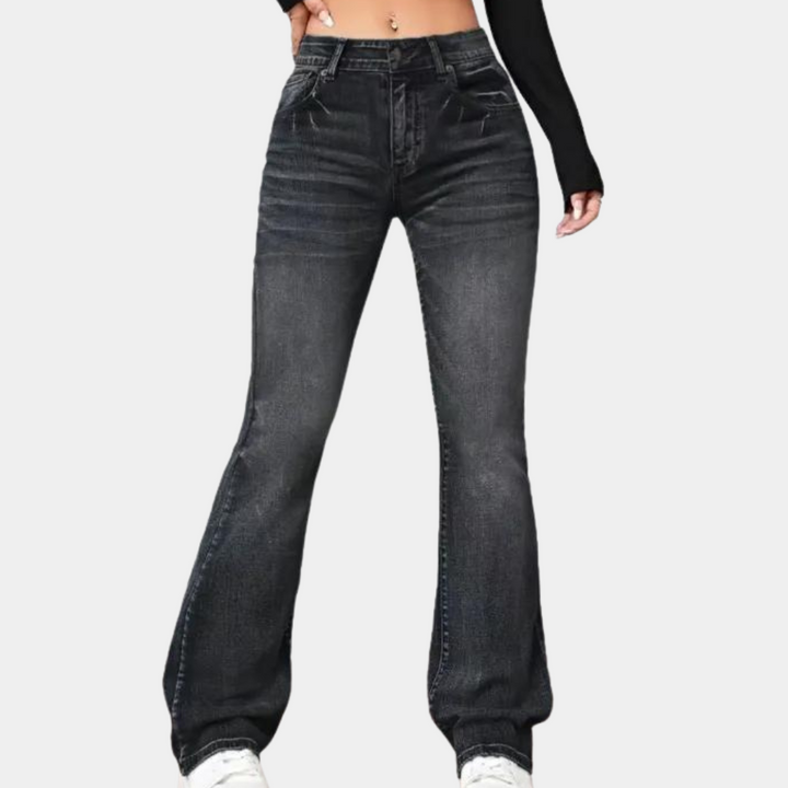 Edna | Stilfulde Højtaljede Jeans med Brede Ben