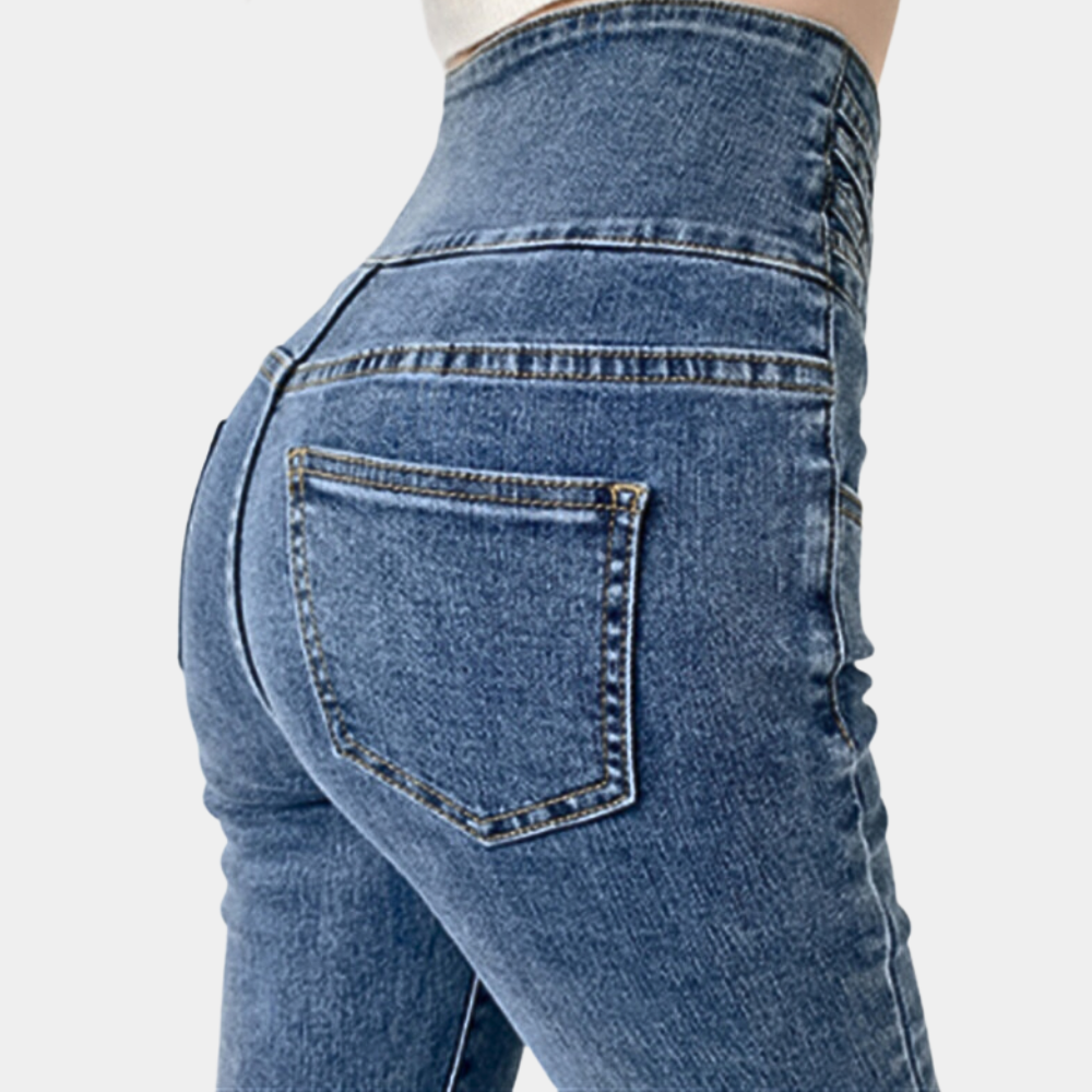 Augusta | Højtaljede Skinny Jeans med Knapper