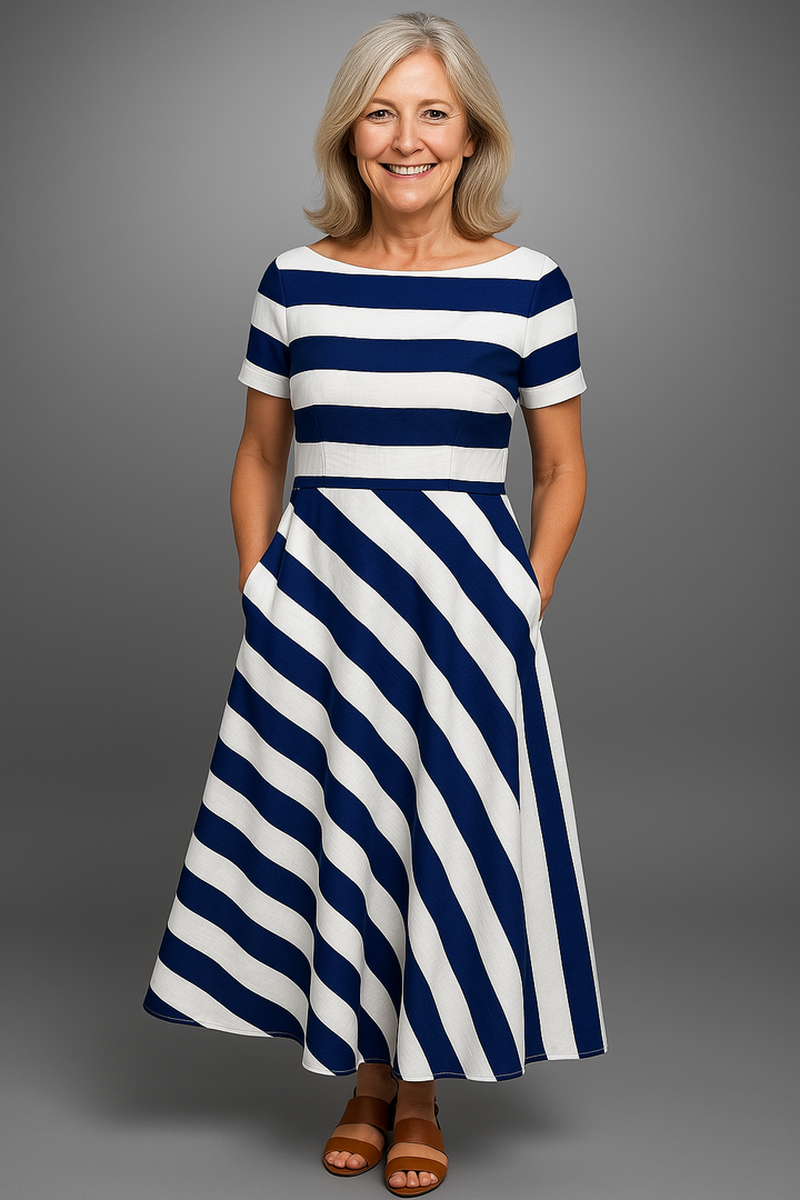 Jenny | Stilfuld Stribet Maxi Kjole