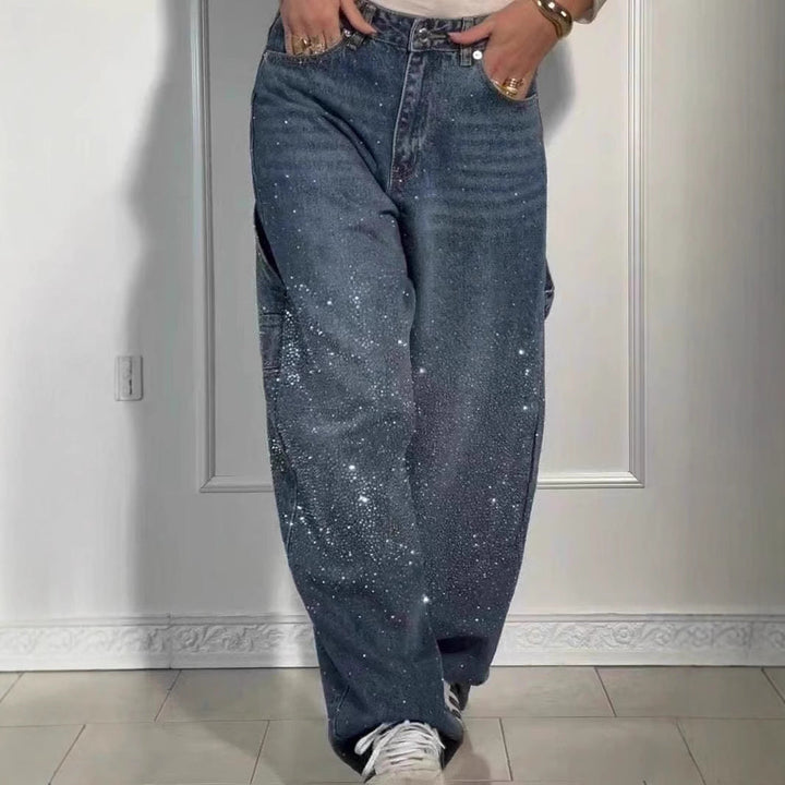 Raphaelle | Trendy stjerneklare denimcargobukser