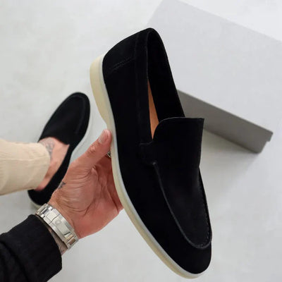 Elegante loafers i ruskind