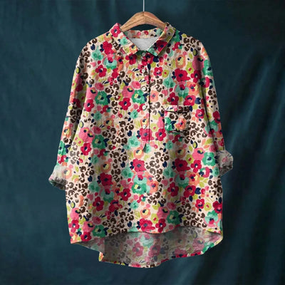 Liesa™ | Vintage Blomstret Skjorte med Knapper