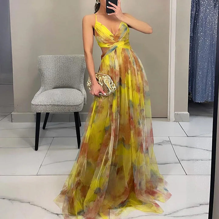 Gisele | Flatterende Floral Maxi Kjole