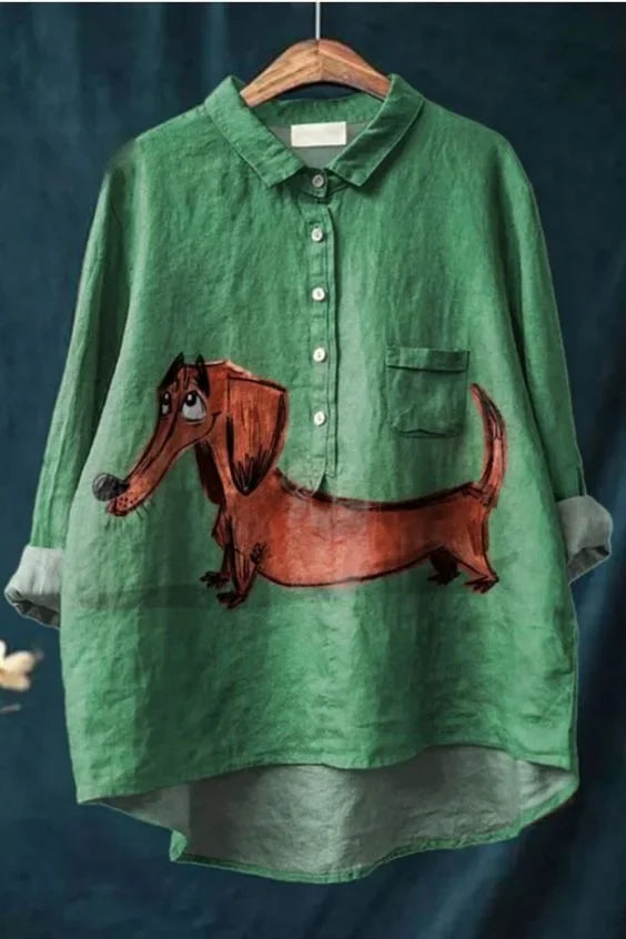 Anne® | Bluse med hundeprint
