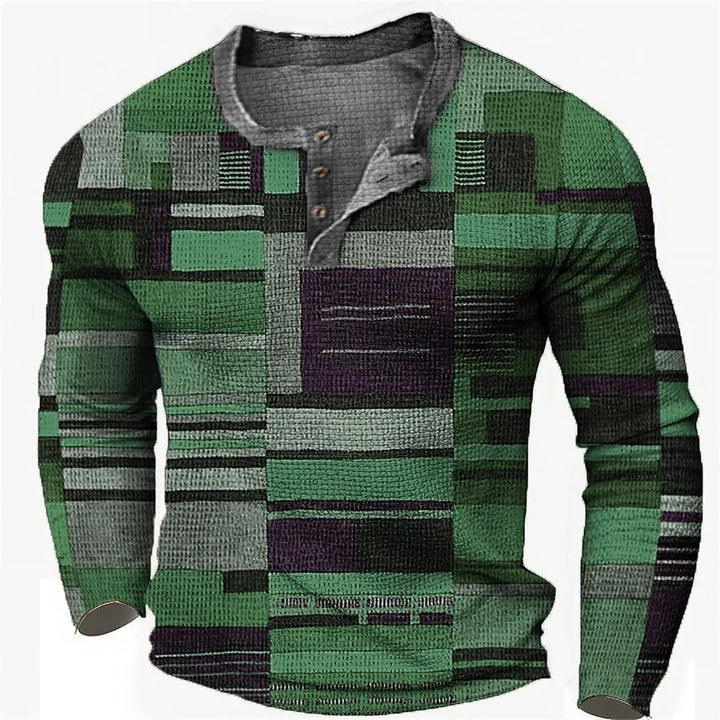 Mikey | Stilfuld Color Block Henley Skjorte