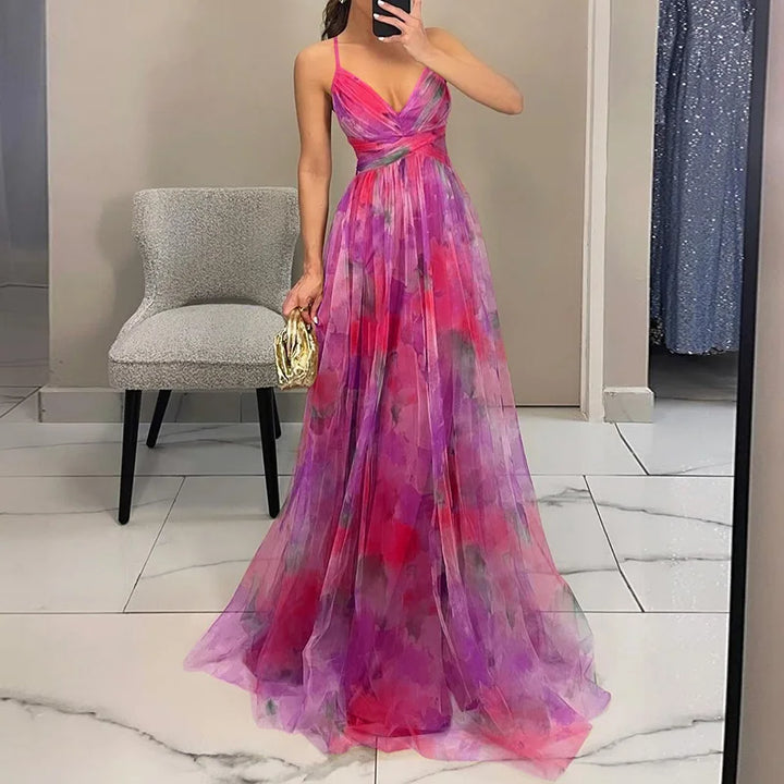 Gisele | Flatterende Floral Maxi Kjole